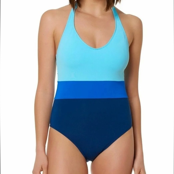 Bleu Rod Beattie Other - Bleu Rod Beattie Color Block Halter One Piece Maillot Swimsuit  Size 8